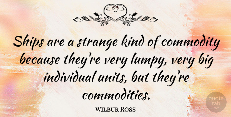 Wilbur Ross Quote About Ships, Strange, Kind: Ships Are A Strange Kind...