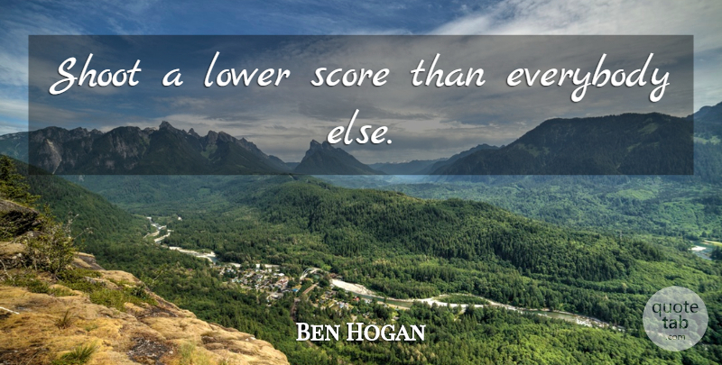 Ben Hogan Quote About Sports, Score: Shoot A Lower Score Than...