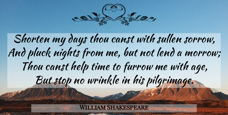 William Shakespeare Quote About Time, Grief, Night: Shorten My Days Thou Canst...