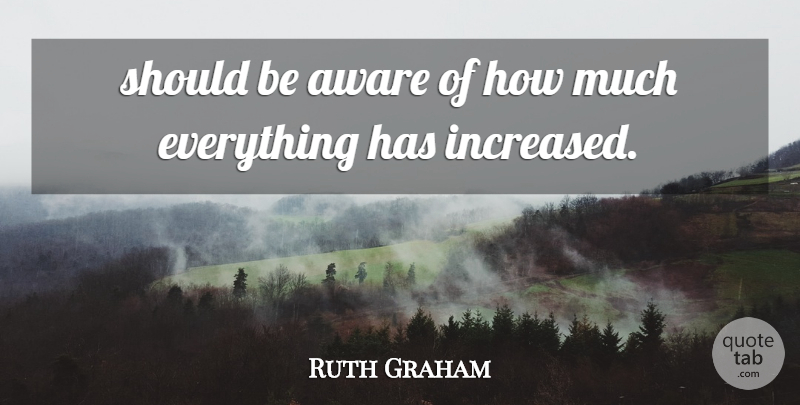 Ruth Graham Quote About Aware: Should Be Aware Of How...