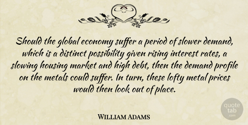 William Adams Quote About Demand, Distinct, Economy, Given, Global: Should The Global Economy Suffer...