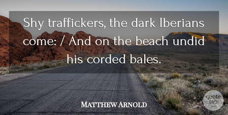 Matthew Arnold Quote About Beach, Dark, Shy: Shy Traffickers The Dark Iberians...