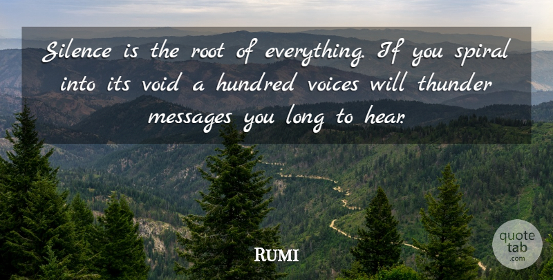 Rumi Quote About Voice, Roots, Long: Silence Is The Root Of...
