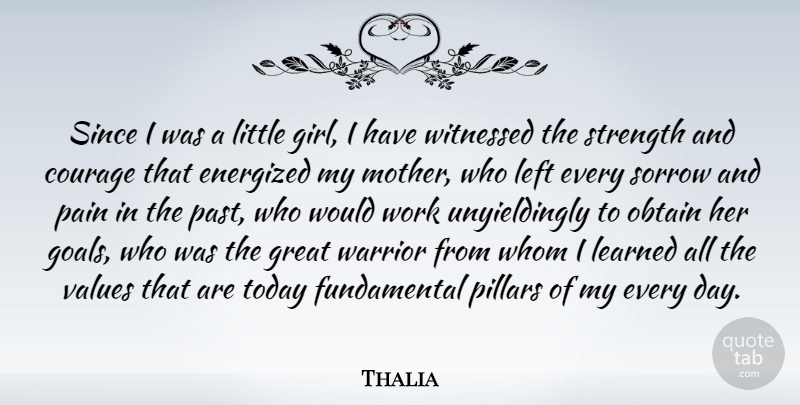 Thalia Quote About Courage, Great, Learned, Left, Obtain: Since I Was A Little...