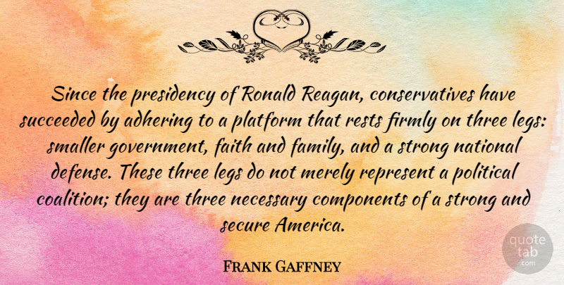 Frank Gaffney Quote About Strong, Government, America: Since The Presidency Of Ronald...