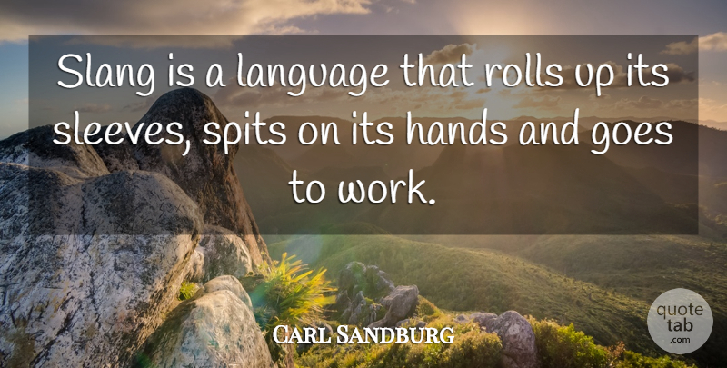 Carl Sandburg Quote About Work, Writing, Carpe Diem: Slang Is A Language That...