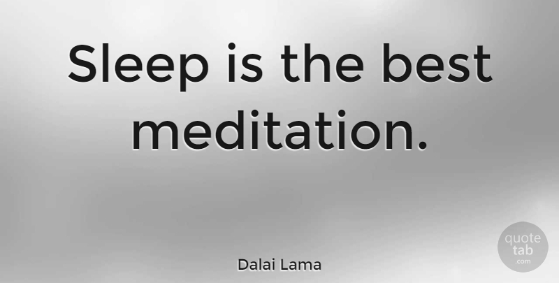 Dalai Lama Quote About Yoga, Sleep, Insomnia: Sleep Is The Best Meditation...