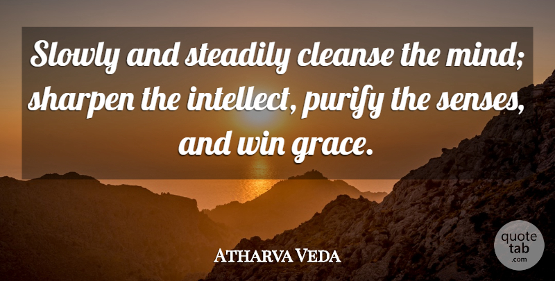 Atharva Veda Quote About Cleanse, Purify, Slowly, Steadily, Win: Slowly And Steadily Cleanse The...