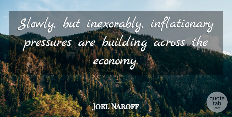 Joel Naroff Quote About Across, Building, Pressures: Slowly But Inexorably Inflationary Pressures...