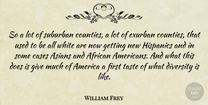 William Frey Quote About African, America, Asians, Cases, Diversity: So A Lot Of Suburban...