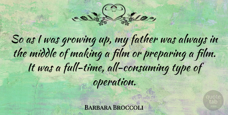 Barbara Broccoli Quote About Growing Up, Father, Film: So As I Was Growing...