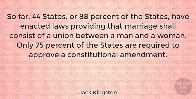 Jack Kingston Quote About Men, Law, Unions: So Far 44 States Or...