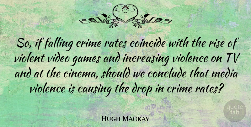 Hugh Mackay Quote About Fall, Media, Games: So If Falling Crime Rates...