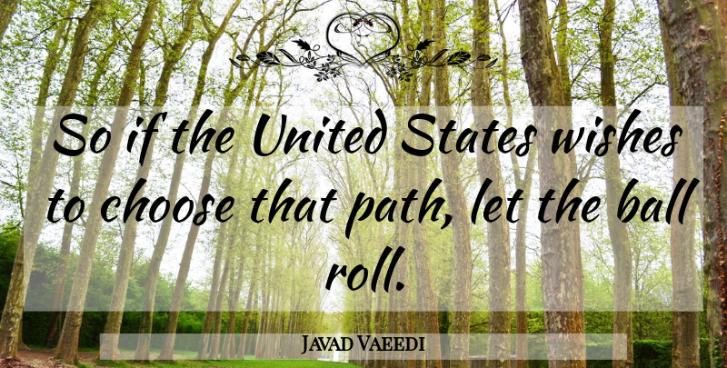 Javad Vaeedi Quote About Ball, Choose, States, United, Wishes: So If The United States...