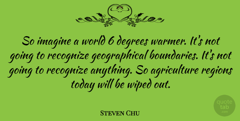 Steven Chu Quote About Agriculture, World, Today: So Imagine A World 6...