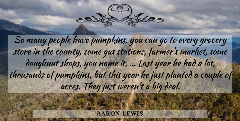 Aaron Lewis Quote About Couple, Doughnut, Gas, Grocery, Last: So Many People Have Pumpkins...