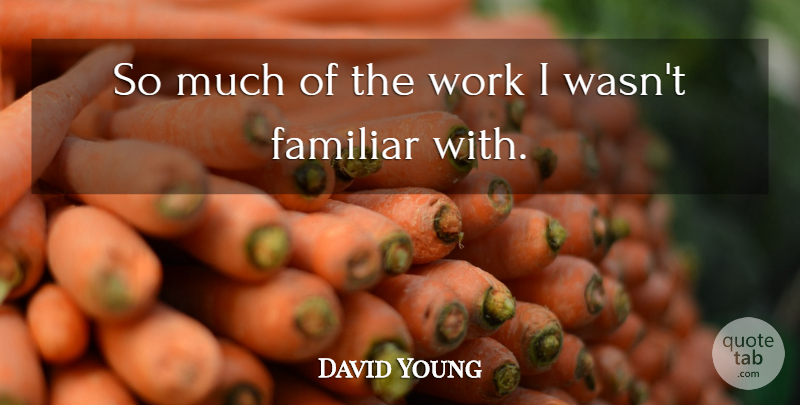 David Young Quote About Familiar, Work: So Much Of The Work...