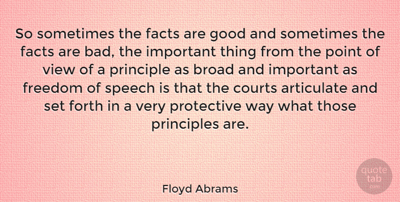 Floyd Abrams Quote About Views, Freedom Of Speech, Important: So Sometimes The Facts Are...