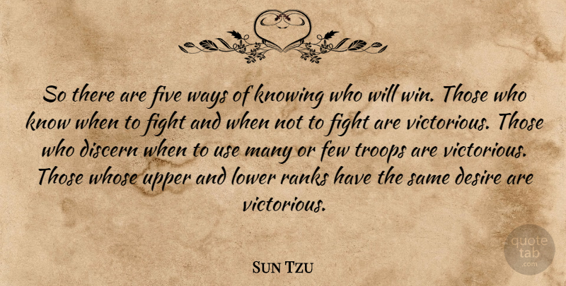 Sun Tzu Quote About War, Fighting, Winning: So There Are Five Ways...