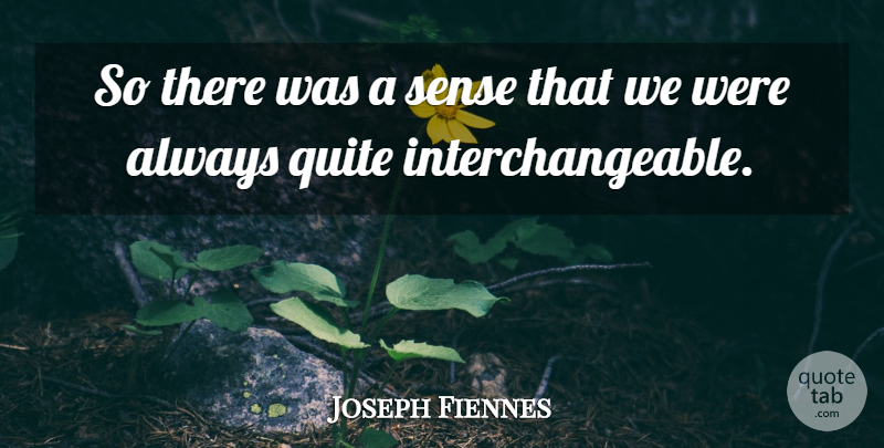 Joseph Fiennes Quote About Quite: So There Was A Sense...