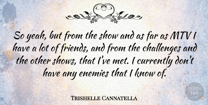 Trishelle Cannatella Quote About American Celebrity, Currently, Enemies, Mtv: So Yeah But From The...