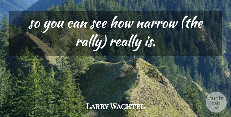 Larry Wachtel Quote About Narrow: So You Can See How...