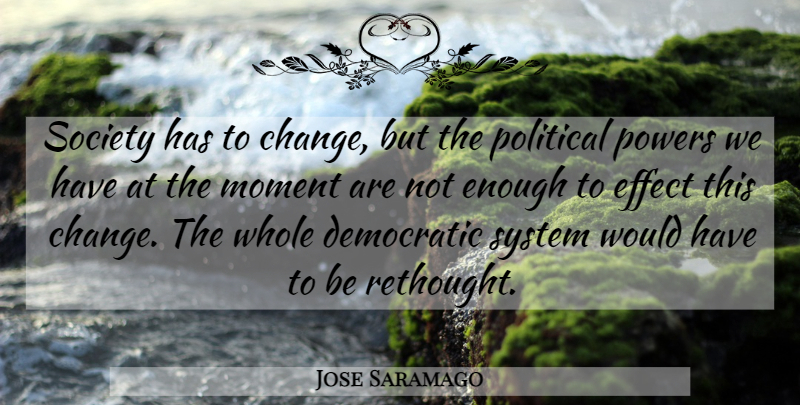 Jose Saramago Quote About Hymns, Political, Moments: Society Has To Change But...