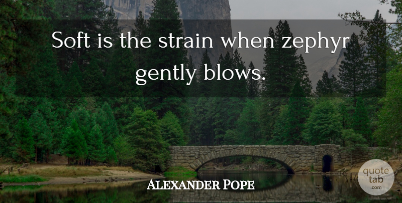 Alexander Pope Quote About Blow, Zephyr, Strain: Soft Is The Strain When...
