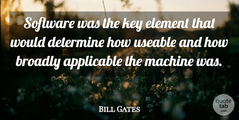 Bill Gates Quote About Keys, Elements, Machines: Software Was The Key Element...