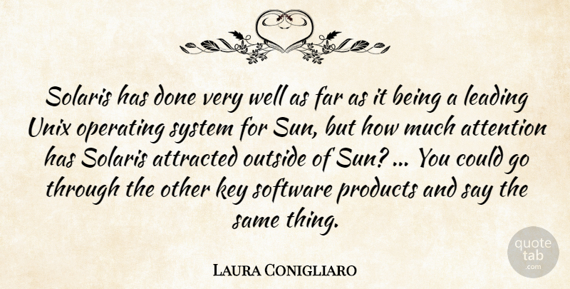 Laura Conigliaro Quote About Attention, Attracted, Far, Key, Leading: Solaris Has Done Very Well...