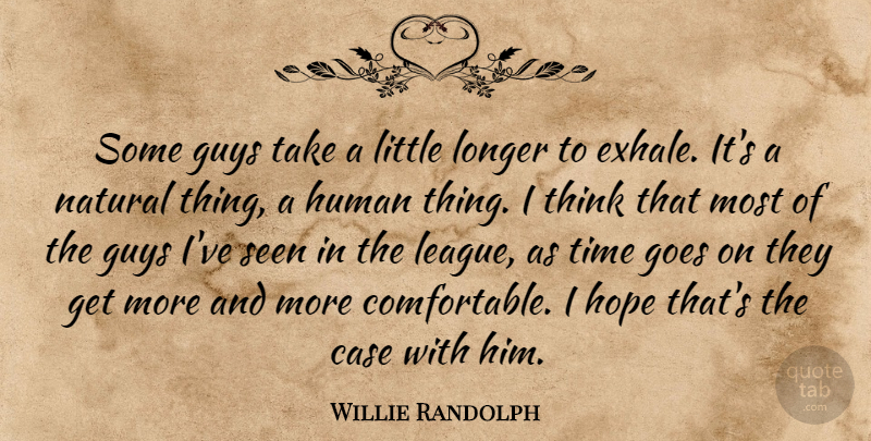 Willie Randolph Quote About Case, Goes, Guys, Hope, Human: Some Guys Take A Little...