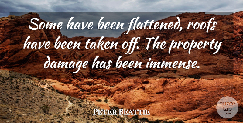 Peter Beattie Quote About Damage, Property, Taken: Some Have Been Flattened Roofs...