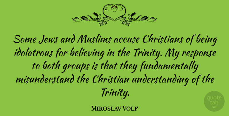 Miroslav Volf Quote About Christian, Believe, Understanding: Some Jews And Muslims Accuse...