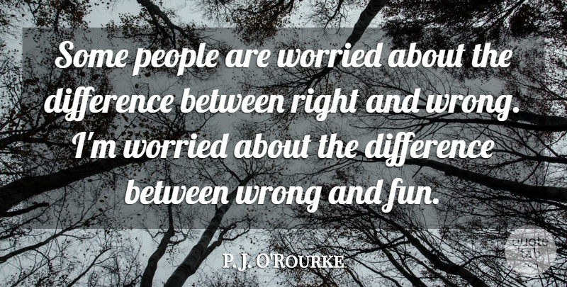 P. J. O'Rourke Quote About Fun, Differences, People: Some People Are Worried About...