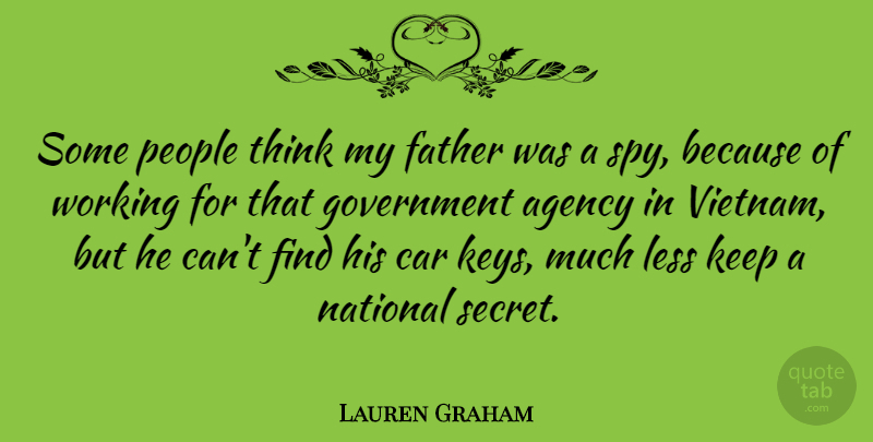 Lauren Graham Quote About Father, Thinking, Keys: Some People Think My Father...