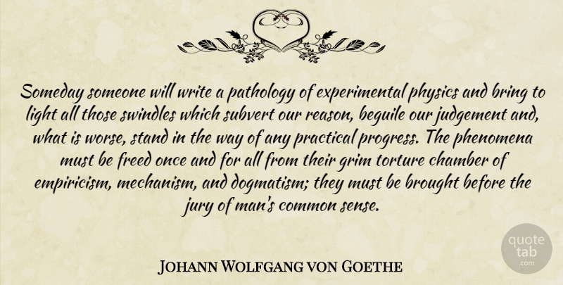 Johann Wolfgang von Goethe Quote About Writing, Men, Light: Someday Someone Will Write A...