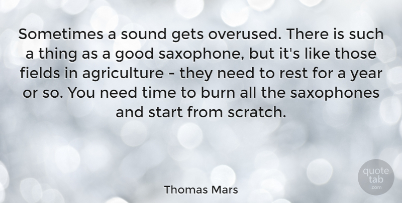 Thomas Mars Quote About Burn, Fields, Gets, Good, Rest: Sometimes A Sound Gets Overused...