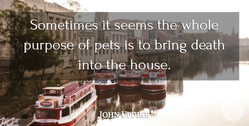John Updike Quote About Death, Pets, Seems: Sometimes It Seems The Whole...