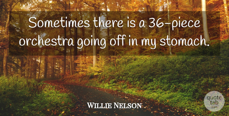 Willie Nelson Quote About Orchestra, Pieces, Sometimes: Sometimes There Is A 36...