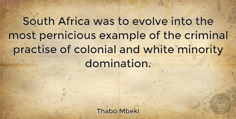 Thabo Mbeki Quote About White, Minorities, Criminals: South Africa Was To Evolve...