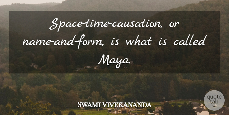 Swami Vivekananda Quote About Names, Space, Form: Space Time Causation Or Name...