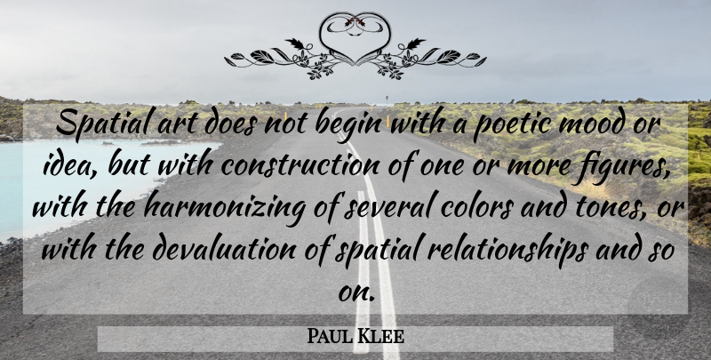 Paul Klee Quote About Art, Color, Ideas: Spatial Art Does Not Begin...