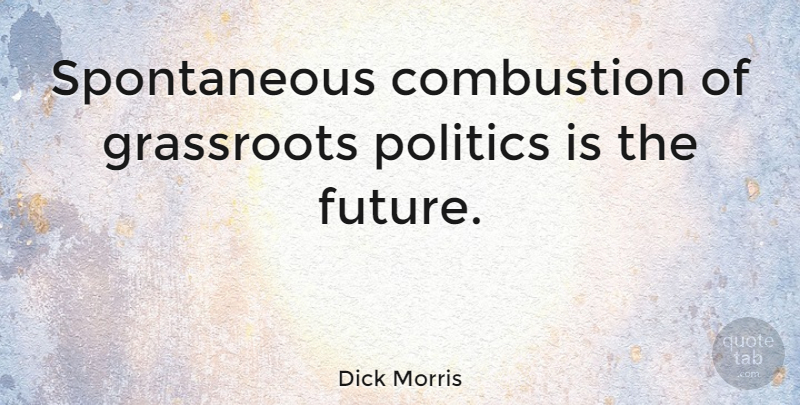 Dick Morris Quote About Spontaneous, Grassroots, Spontaneous Combustion: Spontaneous Combustion Of Grassroots Politics...