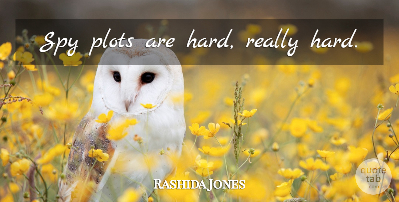Rashida Jones Quote About Spy, Plot, Hard: Spy Plots Are Hard Really...