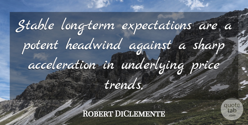 Robert DiClemente Quote About Against, Potent, Price, Sharp, Stable: Stable Long Term Expectations Are...