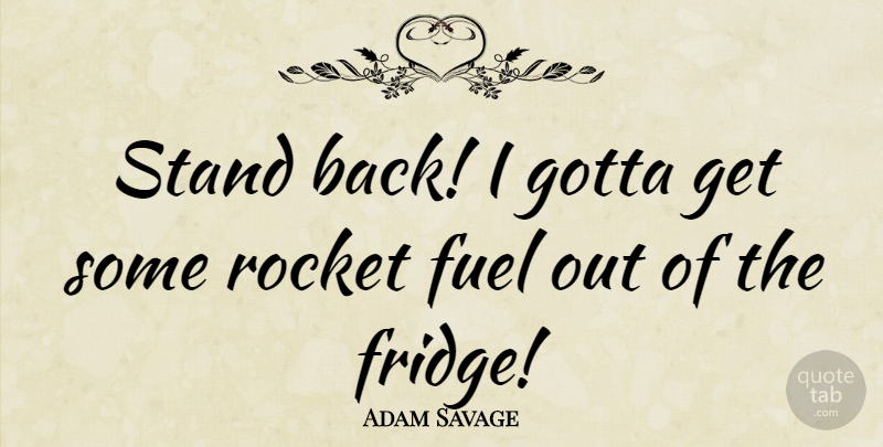 Adam Savage Quote About Rockets, Fuel, Fridges: Stand Back I Gotta Get...