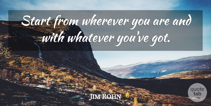 Jim Rohn Quote About Time Management, Management, Wherever You Are: Start From Wherever You Are...