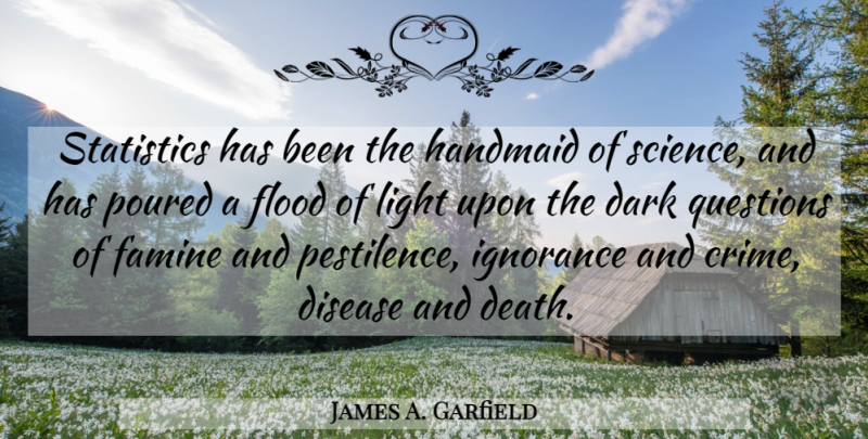 James A. Garfield Quote About Ignorance, Dark, Disease And Death: Statistics Has Been The Handmaid...