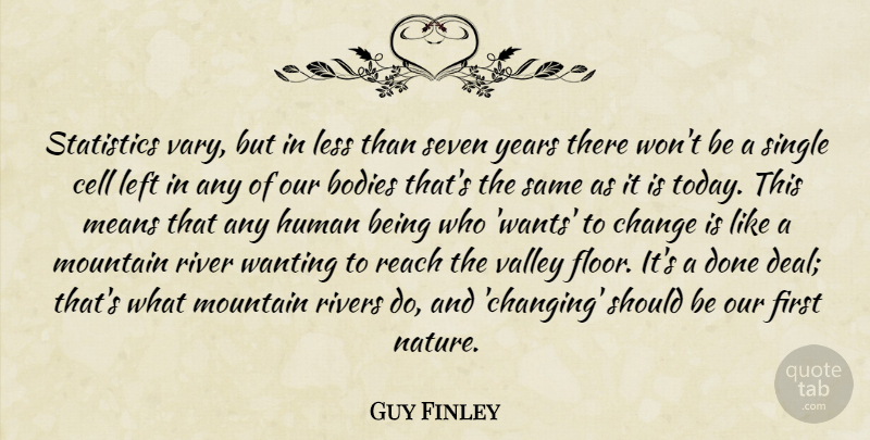 Guy Finley Quote About Mean, Cells, Years: Statistics Vary But In Less...