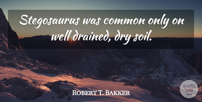 Robert T. Bakker Quote About Soil, Dry, Common: Stegosaurus Was Common Only On...